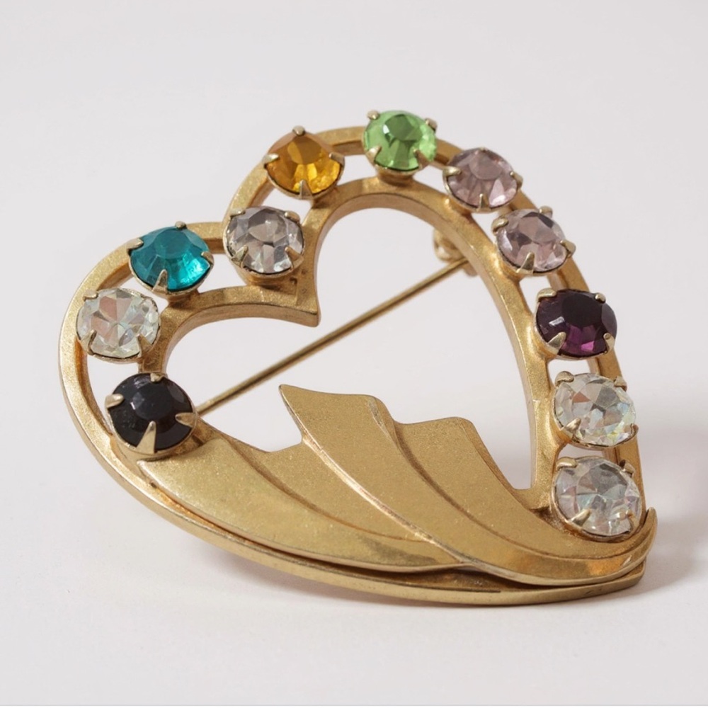 Catamore Gold filled Heart Brooch